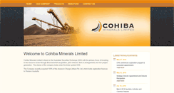 Desktop Screenshot of cohibaminerals.com.au